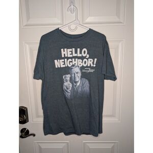 Mr. Rogers Neighborhood Hello Neighbor T-Shirt Men's Large Blue Graphic Print